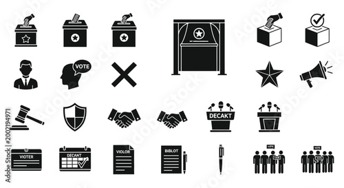 election related icons set silhouette high quality professional detailed modern elegant stylish