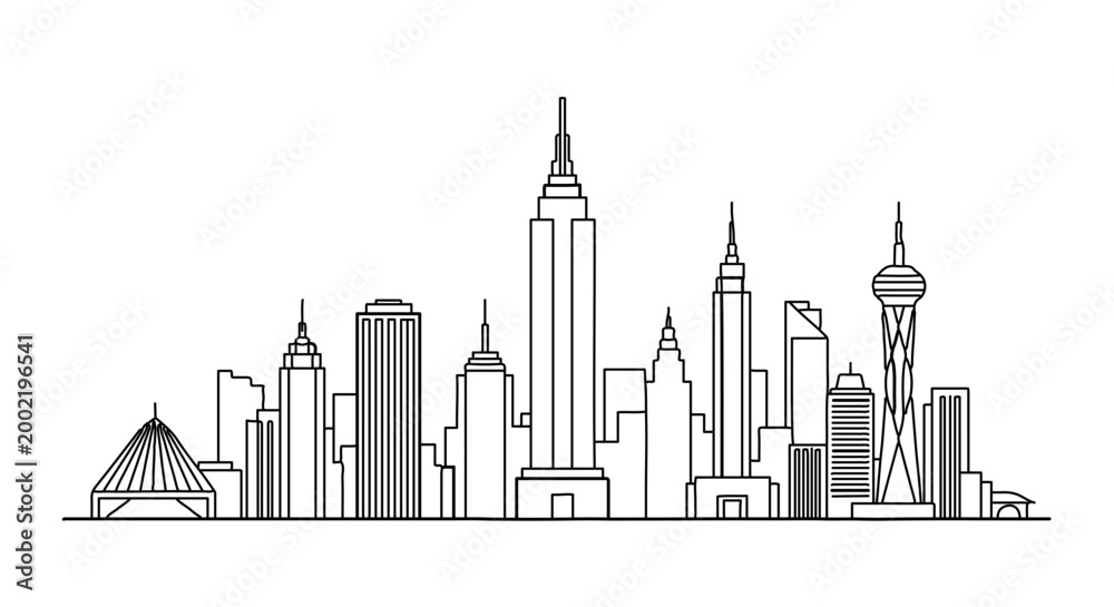Fototapeta premium New york city skyline vector illustration
