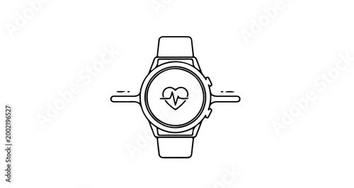 Smartwatch with heart rate monitor icon