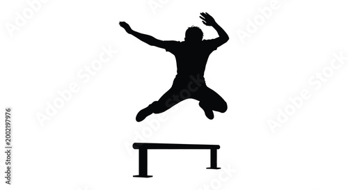 man jumping over hurdle silhouette high quality professional detailed modern elegant stylish clean crisp vibrant colorful digital creative innovative contemporary premium
