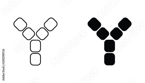 Abstract line art and solid black silhouette representing a branching structure or network system connection