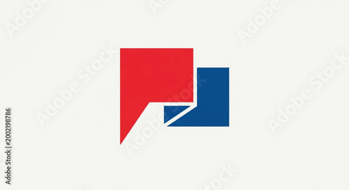 Free Download Geometric speech bubbles, colorful vector icons, red blue shapes, conversation symbols - GFXLoad