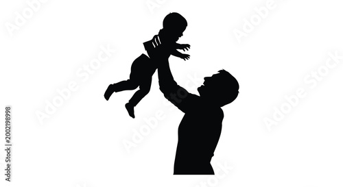 father lifting baby silhouette high quality professional detailed modern elegant stylish clean crisp vibrant colorful digital creative innovative contemporary premium stunning