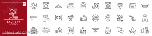 Laundry, Outline icons collection. Simple vector illustration. Laundry, Outline icons collection. Simple vector illustration. clean, clothes, bubble and more