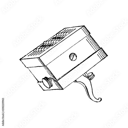 Foto Antique Scarificator, Detailed Vintage Engraving of a Spring-Loaded Cupping Inst