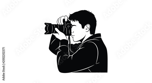 photographer holding camera silhouette high quality professional detailed modern elegant stylish clean crisp vibrant colorful digital creative innovative contemporary premium stunning