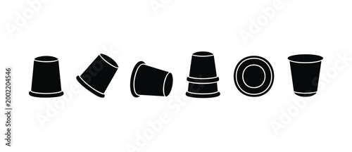 Bild auf Leinwand Sewing Thimble Icon Set Vector Collection - Professional Tailoring Tool Silhouet