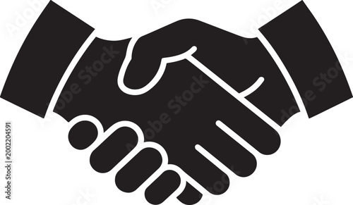 Strong handshake icon signifying a professional business agreement, successful partnership, and mutual trust in corporate collaborations and deal-making