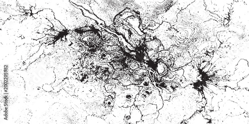 Abstract topographic map texture background with black and white contour lines abstract background topography contours distressed monochrome landscape artistic backdrop contrast weathered