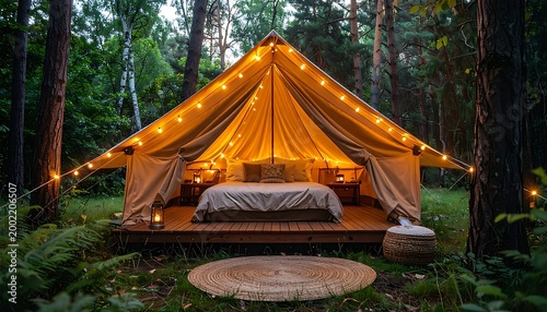 Luxurious forest glamping