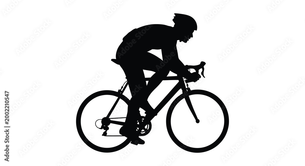 Obraz premium cyclist riding bicycle silhouette high quality professional detailed modern elegant stylish clean crisp vibrant colorful digital creative innovative contemporary premium stunning