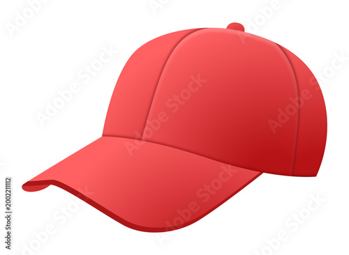 Fotografía Red cap illustration, isolated on transparent background.