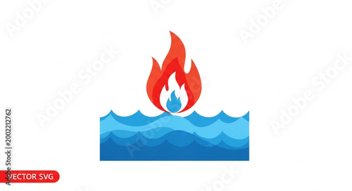 Tableau sur toile Fire and Water Symbol.