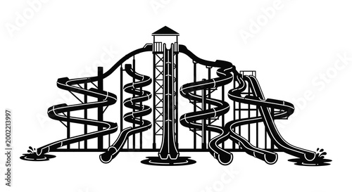 water park slides silhouette high quality professional detailed modern elegant stylish clean crisp vibrant colorful digital creative innovative contemporary premium stunning