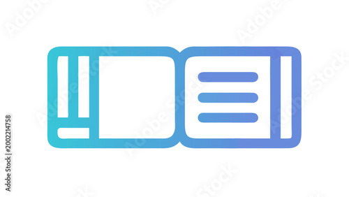 Open book icon with blue and purple gradient education learning information knowledge illustration colorful gradient abstract creative communication template literature