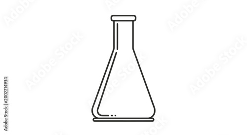 line drawing of conical flask on white background