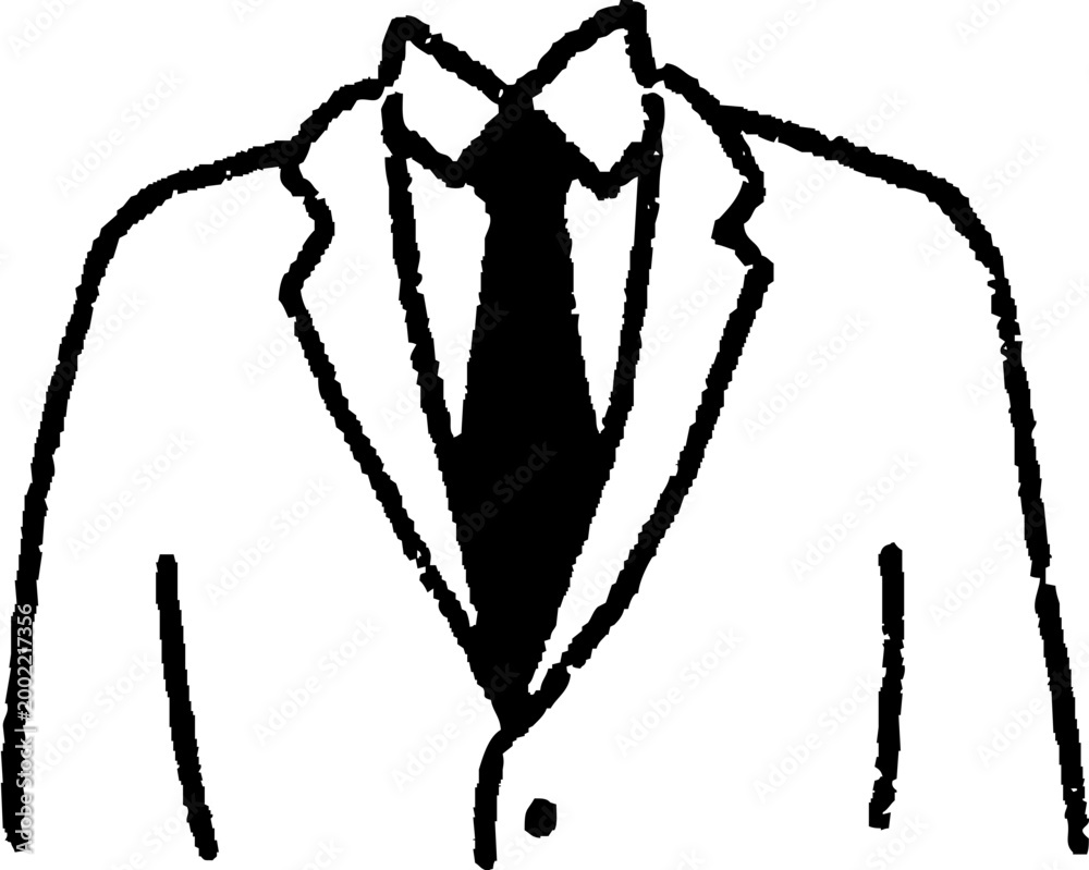 Fototapeta premium Formal Groom Suit Illustration Hand Drawn SVG