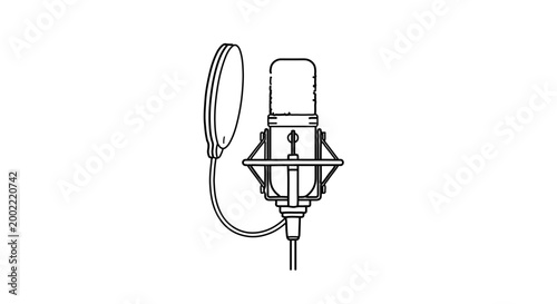 Studio condenser microphone with pop filter