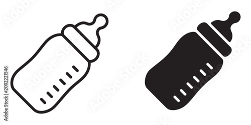 Minimalist Milk Bottle Icon Vector Symbol, dairy nutrition beverage freshness healthy food concept, clean modern UI design element