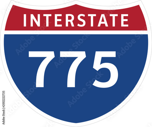 I-775 Interstate Highway System Design Sign Clipart Icon Transparent Background