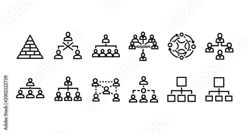 Tableau sur toile Family tree diagram template vector illustration Vector