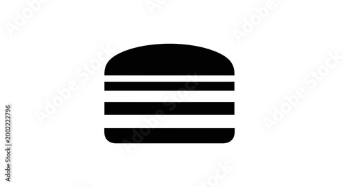 Simple black burger icon design for food menu and restaurant website app interface