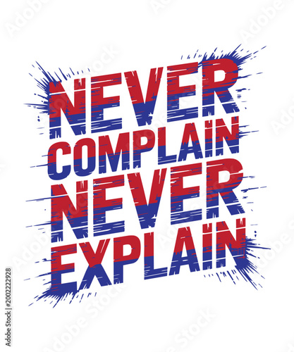 Never Complain Never Explain – Motivational Quote Typography Art