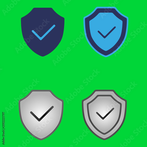 Free Download Shield security icon set, protection symbols, security icon with check mark and lock sign. ベクターのデータセンターに関するシルエットアイコンセット - GFXLoad