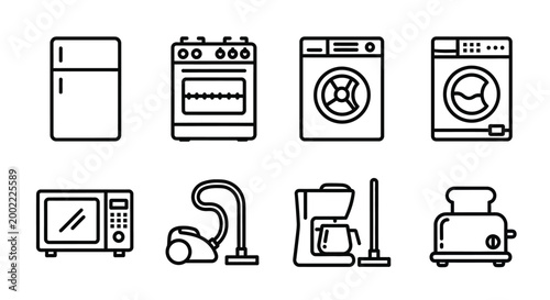 Vector icons for washing machine and laundry Vector