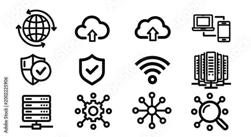 Vector icons set of home and household appliances Vector