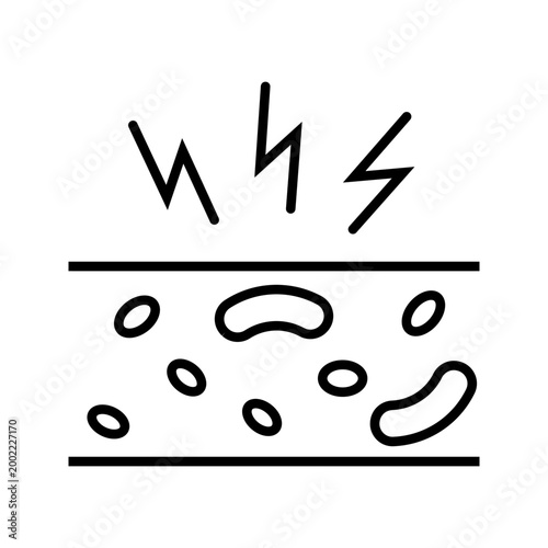 High cholesterol icon. Healthcare and lipid disorder line symbol. Black and white.
