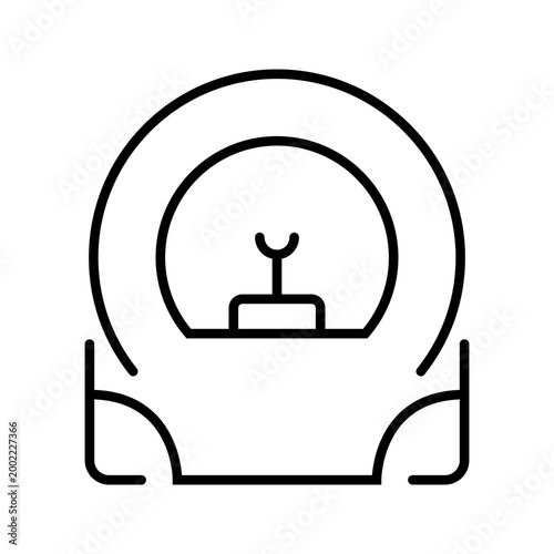 Mri scanner icon. Healthcare and radiology line symbol. Black and white.