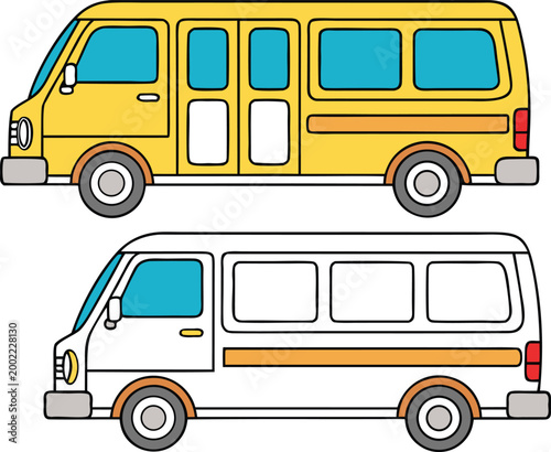 Micro Bus Realistic Transport Vehicle Design. Passenger Micro Bus Public Transport Scene. Urban Micro Bus Realistic Vehicle Concept. City Micro Bus Passenger Transport Scene. Realistic MiniBus Urban 