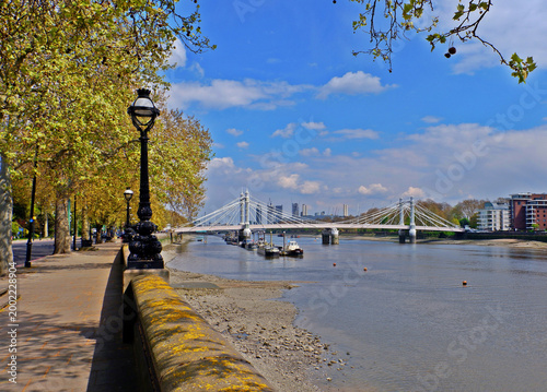 Bild auf Leinwand Chelsea Embankment and the Albert Bridge, London