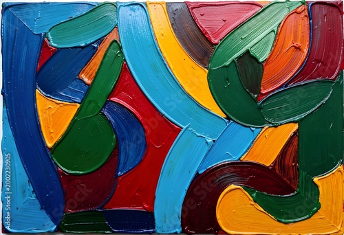Abstract colorful painting with bold brushstrokes and organic shapes abstract painting colorful brushstrokes contemporary expression creativity imagination background geometric artistic