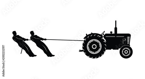 men pulling tractor silhouette high quality professional detailed modern elegant stylish clean crisp vibrant colorful digital creative innovative contemporary premium stunning