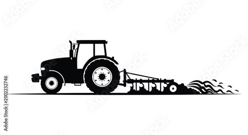 tractor pulling plow silhouette high quality professional detailed modern elegant stylish clean crisp vibrant colorful digital creative innovative contemporary premium stunning