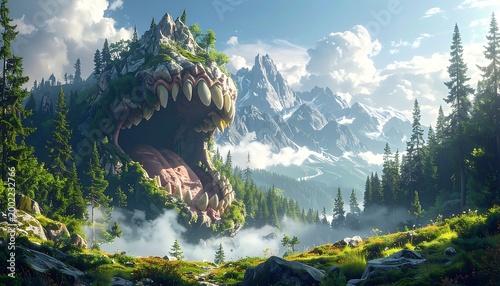 Mountain monster landscape