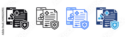 Prescription icon sheet multiple style collection