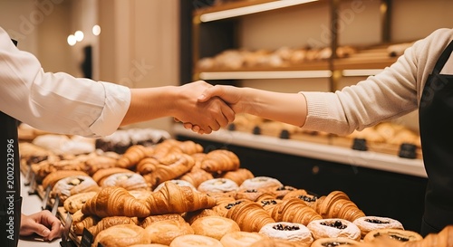 Freshly baked cinnamon rolls on a rustic wooden table with hands serving baking