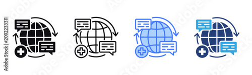 Translator icon sheet multiple style collection