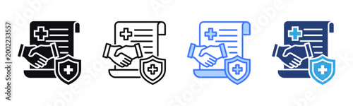 Agreement icon sheet multiple style collection