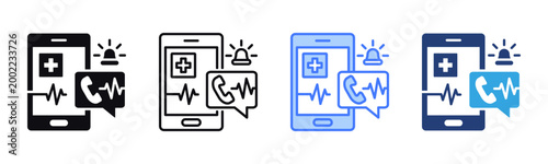 Emergency icon sheet multiple style collection