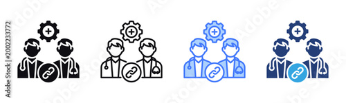 Collaboration icon sheet multiple style collection