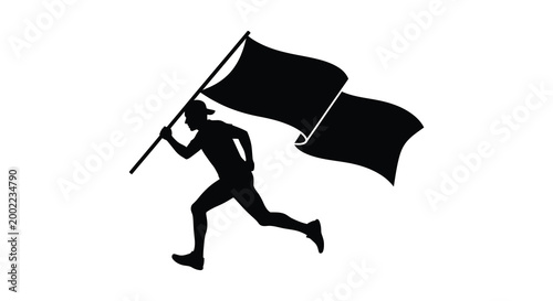 runner carrying flag silhouette high quality professional detailed modern elegant stylish clean crisp vibrant colorful digital creative innovative contemporary premium stunning