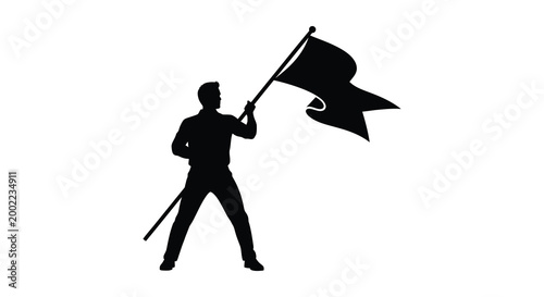 man holding flag silhouette high quality professional detailed modern elegant stylish clean crisp vibrant colorful digital creative innovative contemporary premium stunning