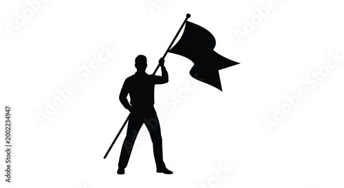 man holding flag silhouette high quality professional detailed modern elegant stylish clean crisp vibrant colorful digital creative innovative contemporary premium stunning