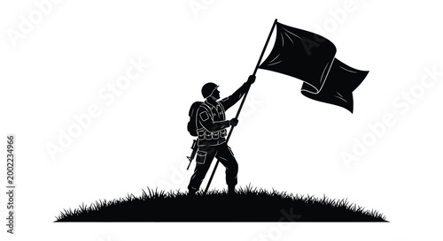 soldier holding flag silhouette high quality professional detailed modern elegant stylish clean crisp vibrant colorful digital creative innovative contemporary premium stunning