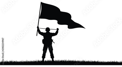 soldier holding flag silhouette high quality professional detailed modern elegant stylish clean crisp vibrant colorful digital creative innovative contemporary premium stunning