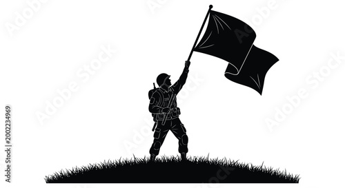 soldier holding flag silhouette high quality professional detailed modern elegant stylish clean crisp vibrant colorful digital creative innovative contemporary premium stunning